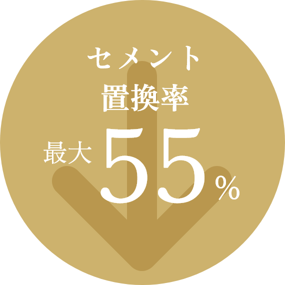 セメント置換率 最大55%削減